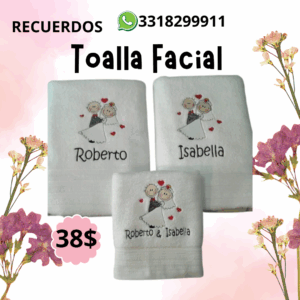 Toalla Facial Bordada (recuerdos)