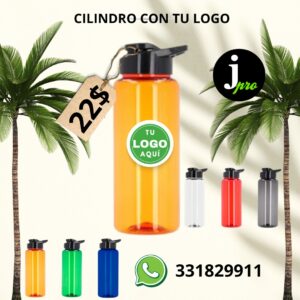 Bote cilindro con logotipo impreso