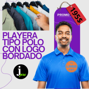 Playera tipo polo con logo bordado