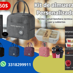 Lonchera térmica con termo y cubiertos (Personalizados)